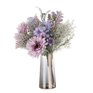 Bouquet de fleurs artificielles Fanmeng, violet rose, décoration de mariage et de maison CF01094 - Product Image 5