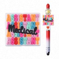 Meilleures ventes en gros : Breloques de stylo et perles focales en silicone PVC, motif Lapin de Pâques