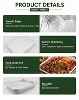 Plaque de cuisson jetable personnalisée pour four, en aluminium argenté de qualité alimentaire, épaissie, grande taille, profonde