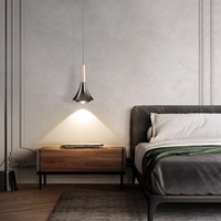 Lustre LED en verre avec cadre en fer réglable en hauteur, commande tactile, finition noir/or, éclairage suspendu pour chambre à coucher, restaurant