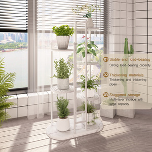 Support à plantes multi-niveaux en fer forgé, forme irrégulière, pour salon, bureau, rangement de bureau - Product Image 4