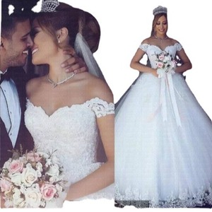 <b>White</b> Off Shoulder <b>Lace</b> Mermaid Wedding Dress Sweetheart Neckline Natural Waistline Elegant Korean Style Bridal Gown - Product Image 3