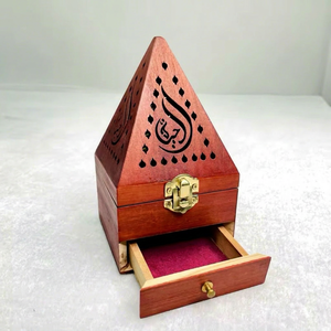 SS CRAFT INDIA SSCI-1285 Export Quality Light Weight Handcrafted Indian Wooden <b>Cone</b> <b>Incense</b> Burner Meditation Relaxation - Product Image 1