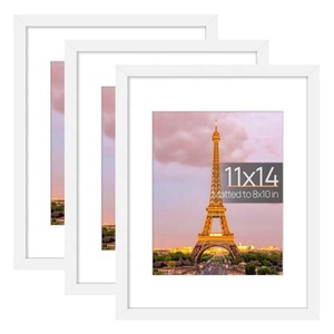 Cadre photo noir multifonctionnel 11x14 Montage mural et affichage de table Cadres photo pour 8x10 avec tapis ou 11X14 sans tapis - Product Image 6