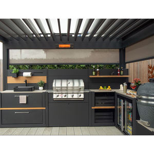 Youya Camping Luxury Outdoor <strong>Kitchen</strong> Cabinets with Sink &amp; Fridge 304 Stainless Steel Outdoor L-shaped <strong>Kitchen</strong> with Pergola - Product Image 4