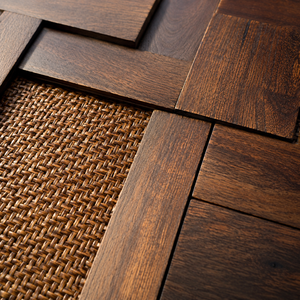 Pannello Murale in Legno Massiccio 300x600mm con Mosaico 3D Effetto Legno di Nave Antico e Rattan per Decorazione Interna di Hotel, Caffè e Ristoranti - Product Image 6