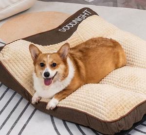 럭셔리 두꺼운 긁힘 방지 정형외과 척추 보호 코튼 강아지 쿠션 침대 중형 대형견 탈부착 가능 세탁 가능 모든 애완동물용 - Product Image 3