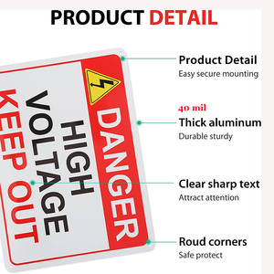 Özel metal alüminyum güvenlik uyarı yüksek gerilim işareti - Product Image 4