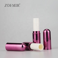Étui à rouge à lèvres rose brillant en forme de pilule, tube vide en plastique personnalisé pour baume à lèvres, capsule pour rouge à lèvres