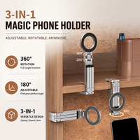Support de téléphone magnétique BONCARTECK 2 en 1, pliable, en alliage d'aluminium, support de bureau, rotation à 360°, universel pour 16 15 14