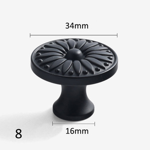 Kenop Kabinet Bola Kuningan Hitam <span class=keywords><strong>Matte</strong></span> Modern JAYA, Gagang Laci Satu Lubang untuk Lemari Pakaian dan Lemari Dapur - Product Image 4