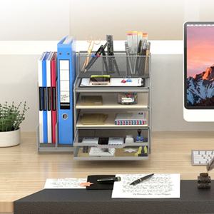 صينية أحرف ورقية للمكتب من 4 طبقات ، صواني ملفات للمنزل والمدرسة أو المكتب مع مساحة تخزين وملحقات - Product Image 6