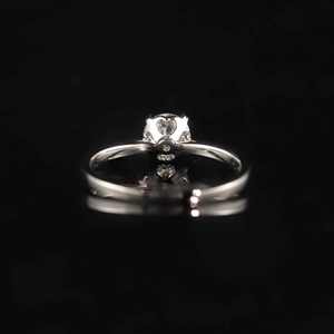 M19A Abiding Heart Prong Setting Ouro Branco Sólido 9 Karat Rodada 6.5mm 1CT CVD HPHT Laboratório Diamante Solitário Anel de Noivado - Product Image 2