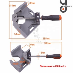 Serre-joints à angle droit 90 degrés avec mâchoires pivotantes réglables en alliage d'aluminium pour le travail du bois, la soudure et le <span class=keywords><strong>bricolage</strong></span> - Product Image 5