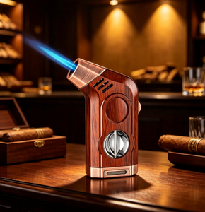 Encendedor de Cigarros Portátil al por Mayor, Juego de Encendedor y Cortador de Cigarros con Llama de Antorcha, Logotipo Personalizado - Product Image 1