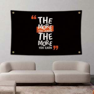 Banderas de Tela Premium de 90x150cm (3x5 pies) con Sublimación de Tinta, Venta al Por Mayor de Fábrica, con la Frase 'Cuanto Más Aprendes, Más Ganas', Personalizables - Product Image 4