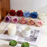 QY Bunga Peony Sutra Buatan untuk Dekorasi Pesta Pernikahan Rumah, Bahan Pembuatan Buket, Kepala Bunga Peony Kain 9cm, Produk Terlaris
