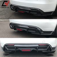 Diffuseur arrière avec LED pour Tesla Model 3 Highland 2024-2026, vente en gros d'usine, kit carrosserie ABS noir brillant aspect carbone, produit très demandé