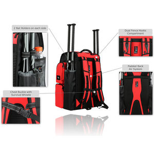 Sac à dos de sport KOP Team de très grande capacité pour équipement de softball et baseball avec système d'étagères et compartiment à chaussures - Product Image 6