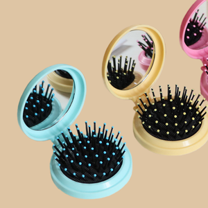 <span class=keywords><strong>Brosse</strong></span> à cheveux pliable multicolore de voyage avec miroir, OEM, haute qualité et best-seller - Product Image 6