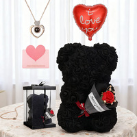 Zeepbloemen Rozenbeer Knuffelboeket Verjaardag Valentijnsdag Creatief Cadeau Rozenbeer met Cadeaubox