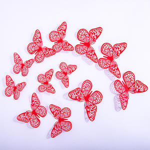 Adorno 3D de Mariposa de Papel Dorado de Gran Venta para Pastel, Suministros para Decoración de Tartas de Boda y San Valentín - Product Image 5