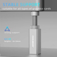 Penjualan Terbaik COOLMOON GH80 vertikal berdiri dapat disesuaikan aluminium gpu pendukung braket vertikal gpu pemegang kartu grafis