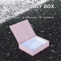 Boîte d'emballage d'expédition en carton ondulé long noir, recyclable, biodégradable, écologique, imperméable, avec logo personnalisé, petite taille