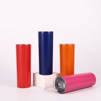 20oz 30oz Sublimatie Tumbler Skinny RVS Dubbelwandige Geïsoleerde Rechte Tumbler Bekers Blank Wit met Deksel en Rietje