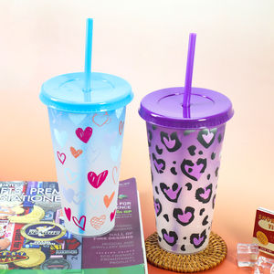 Gobelet à café personnalisé réutilisable en plastique froid 24 oz Romance Couples <span class=keywords><strong>Saint</strong></span>-<span class=keywords><strong>Valentin</strong></span> Tasse à changement de couleur Cadeau - Product Image 4