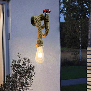 Lámpara de Pared Retro Creativa de Hierro con Cable, para Cafetería, Restaurante, Peluquería, Tienda de Ropa, Escalera, Pasillo, Mesita de Noche, Moderna, con Cuerda de Cáñamo - Product Image 6