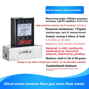 El Medidor de Flujo Másico de Gas de Flujo Laminar <span class=keywords><strong>ALICAT</strong></span> Está Equipado con 98 Tipos de Gases para Crear una Calibración de Flujo de Gas Mixto - Product Image 3