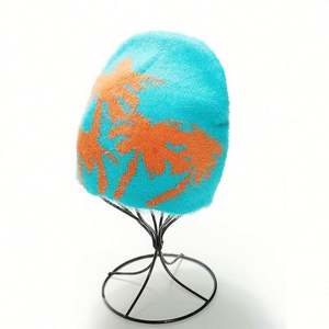 Nuevo Gorro de Punto de Felpa para Mujer, Otoño Invierno, Diseño de Palmera de Coco, Gorro de Lana para el Frío, Personalizable con Logotipo - Product Image 6