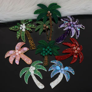 Sawfish Kristall 3D Flacher Runder Motiv-Strassbesatz Perlenbestickte Blumen Garnitur zum Aufnähen für Kleidungsstücke - Product Image 1