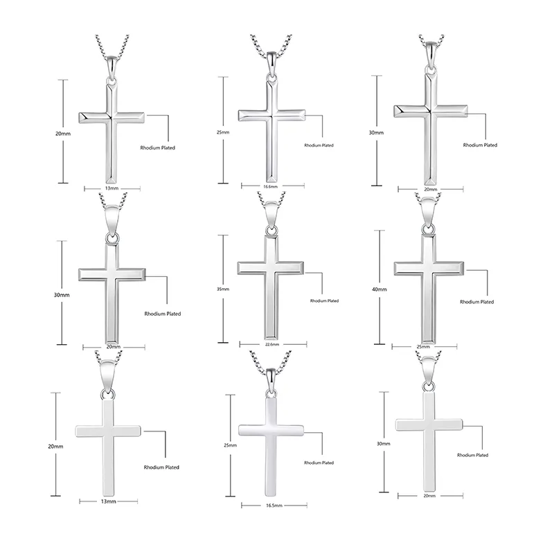 925 Sterling Silver Keepsake Memorial Cross Jewelry S925 silver Pendant Cross Necklace For Men Women