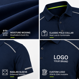 <b>Men</b> <b>92</b>% <b>Polyester</b> <b>8</b>% <b>Spandex</b> Breathable Stretch Uniform High Quality Polo Work <b>T</b> <b>Shirts</b> With Custom Logo - Product Image 3