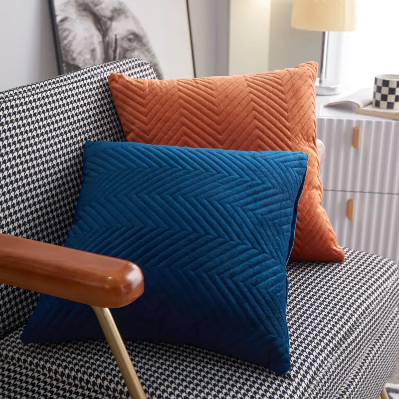 Трендовый домашний декор, однотонные диванные наволочки из 100% полиэстера, Саржевые бархатные наволочки для подушек
