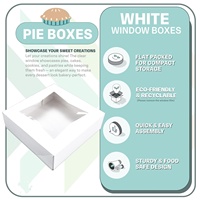 Boîte à pâtisserie en papier kraft recyclable, écologique, pour tartes, beignets, pâtisseries, avec couvercle transparent, 9x9x2,5 pouces