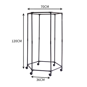 Hexagonal 360 °   Porte-vêtements rotatif multi-étages sur roulettes – Organisateur de vêtements autoportant et pivotant - Product Image 6