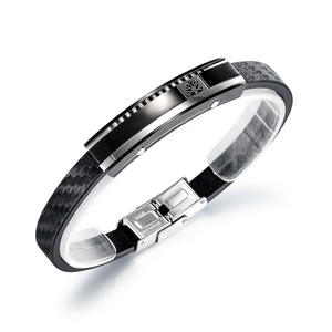 สร้อยข้อมือสแตนเลส สร้อยข้อมือผู้ชาย สายหนังไทเทเนียม สไตล์เรโทร พังก์ ลายต้นไม้แห่งชีวิต - Product Image 2