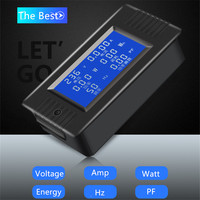 Peacefair PZEM-022 6-in-1 Meter Energi Fasa Tunggal AC 80-260V 100A Split CT LCD Biru Voltmeter Amperemeter Wattmeter