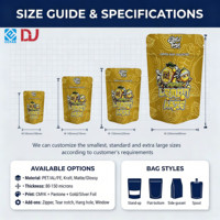 Fabriksprijs Matte Gouden Citroen Art Geurdicht Voedselveilige Staande Mylar Zak 3,5g Met Tear Notch voor Huisdierenvoer Gedroogd Fruit Snacks