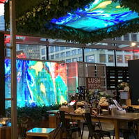 Layar transparan Led P3.91 piksel 3.91mm, kabinet dinding Video LED kaca Led harga lebih rendah panel Display Led Digital