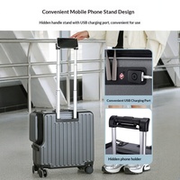 Valise de voyage multifonctionnelle minimaliste de luxe, à roulettes, ouverture frontale, design monobloc, pour affaires, avec serrure TSA