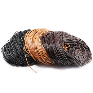 Genuine <b>Leather</b> Round Cowhide Rope Black Dark Brown Khaki Jewelry Making Supplies For <b>Bracelets</b> And Accessories - Product Image 5