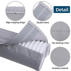 Guaina isolante elastica in poliestere/nylon per condizionatore d'aria portatile, adatta a tubi di scarico da 5/5,9 pollici di diametro, con chiusura a strappo regolabile in 3 posizioni - Product Image 2