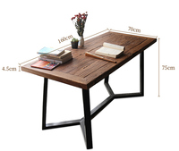 Ensemble de table basse en bois massif industriel pour restaurant / Ensemble de table à manger carrée en bois sur mesure