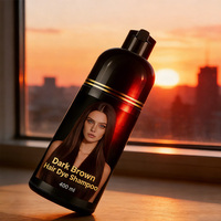 Shampoo colorant capillaire personnalisé brun foncé, shampoings colorants pour cheveux colorés