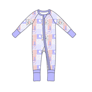 Mono de bebé personalizado con logo, de punto de bambú, 200-220 g/m², informal, estilo vaquero occidental, estampado, manga larga, otoño, ¡Oferta! - Product Image 5