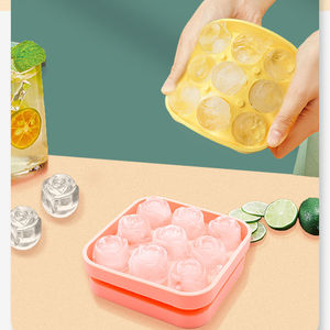 Recién llegado, molde para cubitos de hielo en forma de 9 rosas, embudo para hacer cajas de hielo de silicona, un <span class=keywords><strong>Mini</strong></span> molde para hockey sobre hielo de whisky rosa - Product Image 2